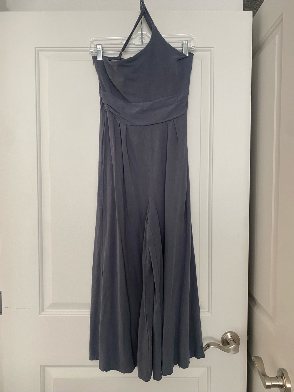 Elegant Slate Gray Halter Jumpsuit
